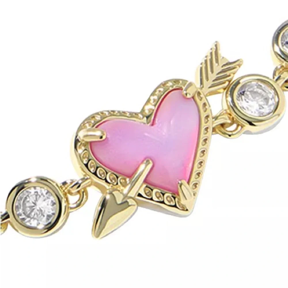 Kendra Scott Opalescent Resin and Cubic Zirconia Ari Heart Arrow Tennis Bracelet